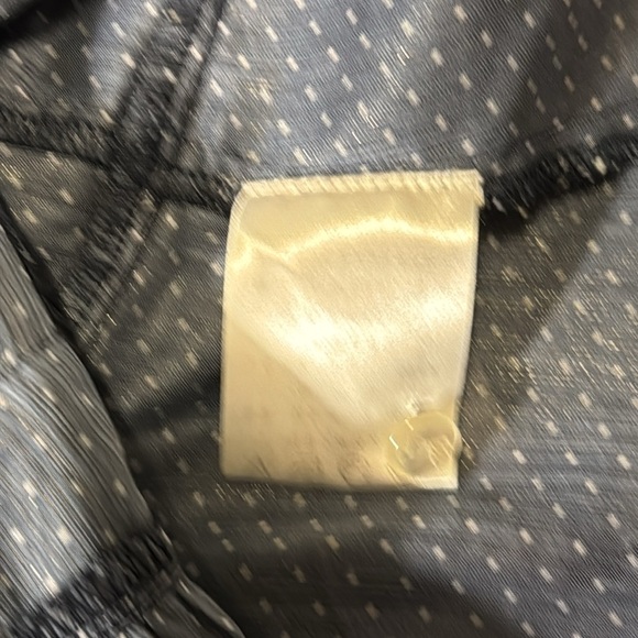 Soup Blue Polka Dot Blouse size‎ s/m  3/4 sleeves  ruffles many style details - Picture 11 of 14